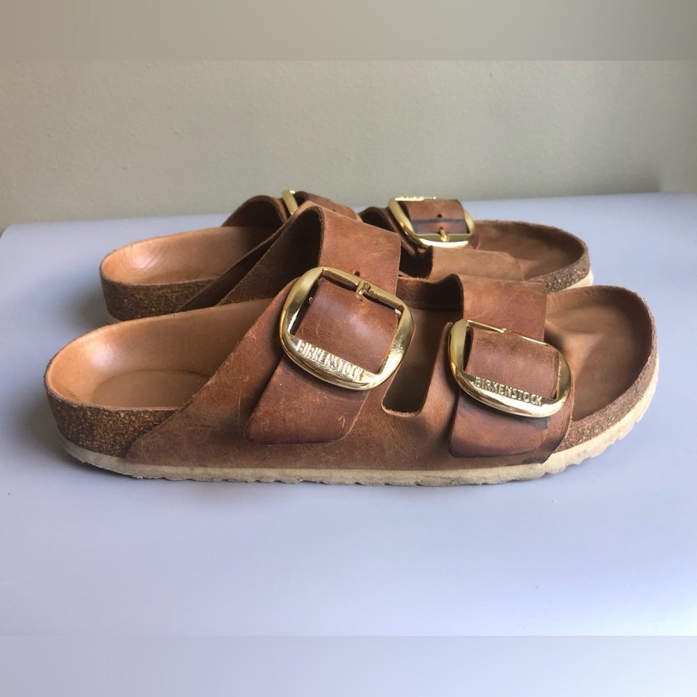 Birkenstock Arizona Big Buckle Oiled Leather Sandals Size: EUR 41 = US Womens 10 - Picture 2 of 13